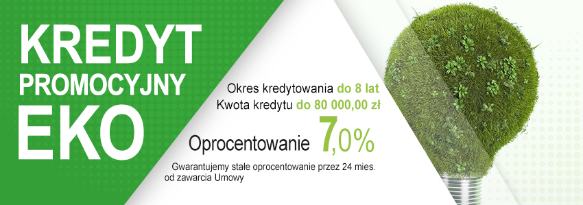 Baner &quot;Kredyt promocyjny EKO&quot; oprocentowanie 7%