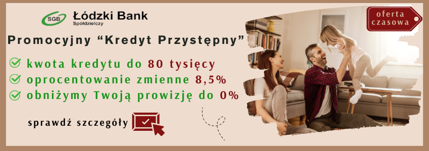 Baner promocyjnego &quot;Kredyt Przystępny&quot; (oferta czasowa)