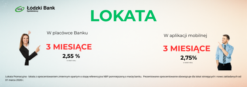 Reklama lokat promocyjnych 3 m-ce, 6 m-cy od 1 marca 2026 r.