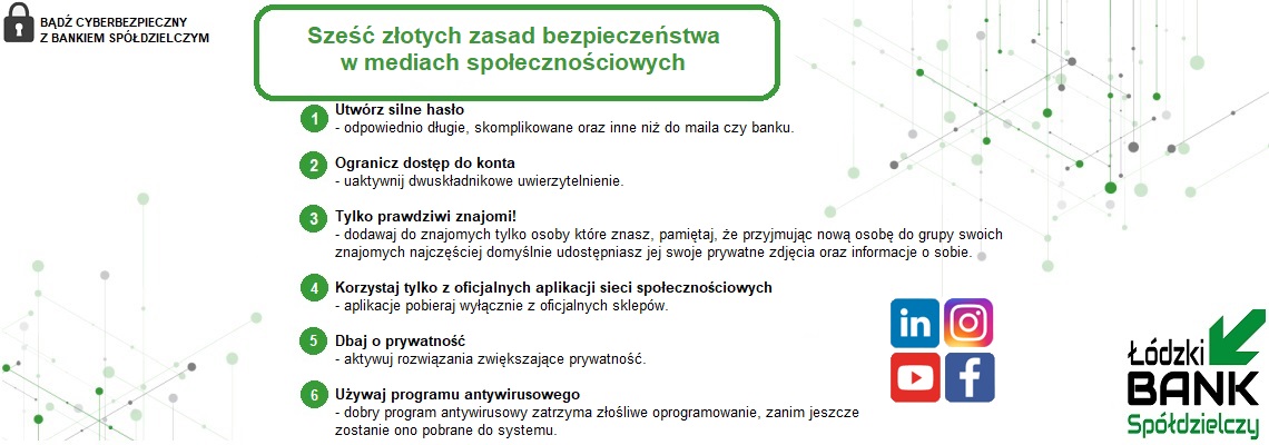 baner informujący o zasadach cyberbezpieczeństwa