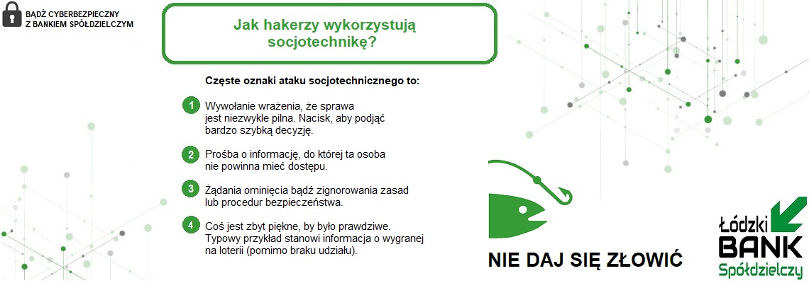 baner informujący o zasadach cyberbezpieczeństwa