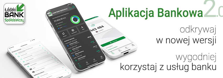 baner promocyjny &quot;Aplikacja bankowa 2.0&quot;. Odkrywaj w nowej wersji.