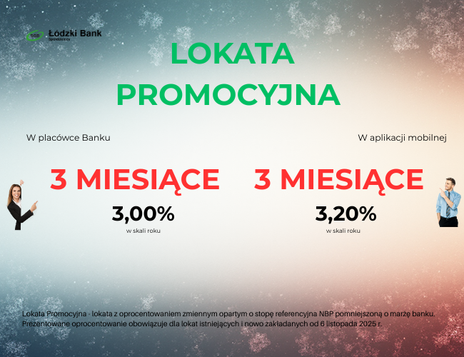 Reklama lokaty promocyjnej 3 m-ce od 6 listopada 2025 r.